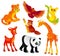 Many different wild animals, Vector illustration