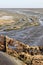 Many ducks during ebbtide in Waddenzee near dutch Ameland