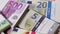 Many Euro banknotes in bundle