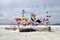 Many flags in the salt desert