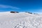Many Footprints in the Powder Snow on Lessinia Plateau - Veneto Italy
