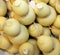 many forms of caciocavallo cheese sale in Italian market