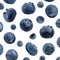 Many fresh ripe blueberries falling on background