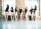 Many girls training in studio ballet, long woman legs sexy bracing, wearing sexual black bodysuit, lifestyle people