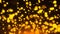 Many gold glittering circles are in space, holiday 3d render background, golden explosion of confetti