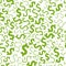 Many green money signs on white, seamless pattern