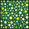 Many green yellow bubbles over deep green