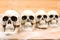 Many Halloween skulls