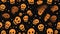 many halloween skulls on a black background