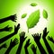 Many hands standing for save green