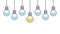 many hanging lightbulbs like unique idea