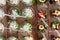 Many healthy snack bowls arranged for guests at a gastronomic celebration