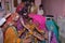 Many Hindu women play the ritual of turmeric at the wedding.