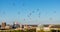 Many hot air balloons over the little city of Boise Idaho skyline