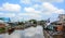 Many houses located on the river bank in Ben Tre, southern Vietnam