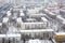 Many houses in residential district at winter day in Moscow