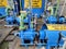 Many industrial pumps valves motor in blue color