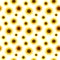 Many isolated baskets of sunflowers on a white background, form an endless seamless texture