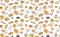 Many kinds of bread seamless pattern Gift Wrap wallpaper background kawaii doodle flat cartoon vector