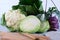 Many kinds of fresh cabbage Ingredients for the preparation of vegetable dishes.