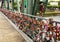 Many Locks on bridge railing