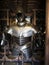Many medieval iron metal armor