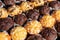 Many mini muffins on dessert buffet - muffin closeup -