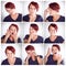 The many moods of me. Composite shot of a woman making various facial expressions.