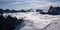 Many mountain climbers above the Mer de Glace near Chamonix