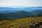 Many mountain ridge from Snezka peak, Czech republic.