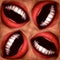 Many Mouths Seamless Tile Pattern Background 3