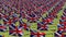 Many national flags of the United Kingdom in green field.