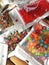 Many packs colorful seed beads, various tiny beads for making necklace and bracelet, creativity, and education.