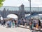 Many people and bridge Pushkin, Moscow