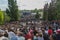 Many people in crowded park (Mauerpark) at fete de la musique