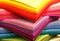 Many pieces of colored felt on sale in the haberdashery shop