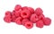Many pink raspberries. Fresh, organic, antioxidant raspberries isolated on a white background. Healthy market products.