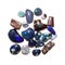 Many polished australian opal stones on white background