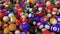 Many Pool balls.Colorful sphere balls with numbers.