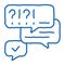 many questions and answers doodle icon hand drawn illustration