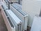 Many radiators in heating construction