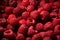 Many raspberries close-up. AI Generated