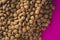 Many Raw Organic Lentil,  pink background