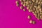 Many Raw Organic Lentil,  pink background