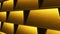 Many rows of golden bars as bank vault, computer generated abstract background, 3D render