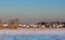 Many rural rooftops winter.