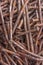 Many rusted nail,Group of Iron rust,Metal surface becomes brown from deterioration. background