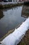 Many Sandbags along a canal protect the historic old town from flooding