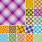 Many seamless plaid patterns