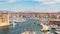 Many ships and yachts moored in Vieux-Port in Marseille, transport in France